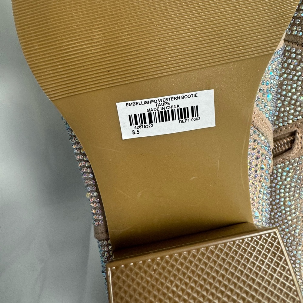 Torrid Taupe Embellished Western Bootie - Picture 8 of 8